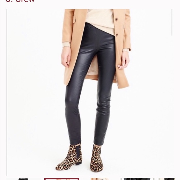 JCrew genuine leather pants EUC taupe small 2 - Picture 7 of 13